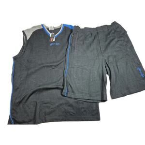Platinum FUBU Mens XXL Navy Blue Sweater Vest And Shorts Combo Streetwear NWT